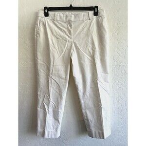 Ann Taylor White Straight Leg Trousers‎ Woman's Size 12P Pockets Minimal